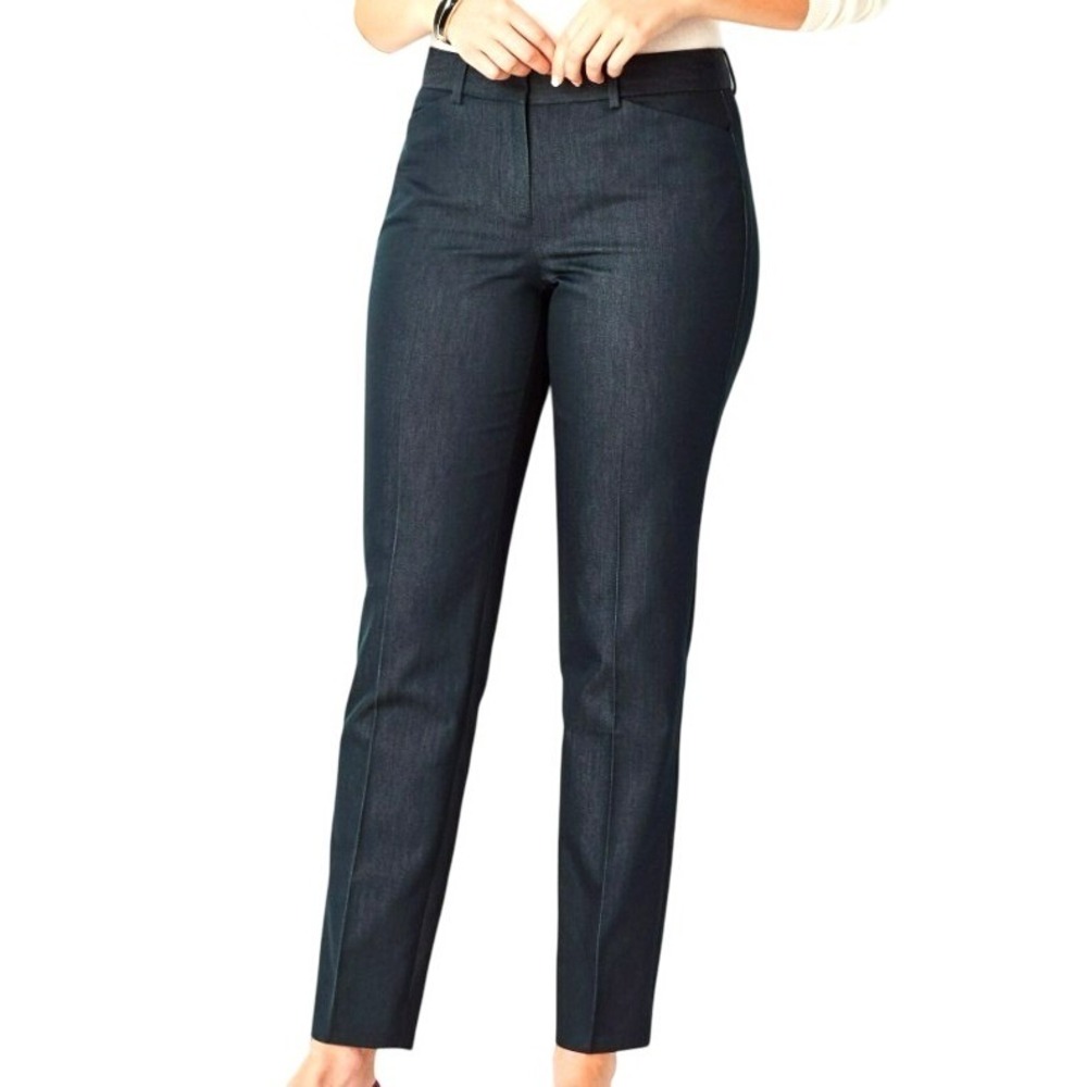 TALBOTS Women's 12 Charcoal Gray Hampshire Curvy Polished Denim Trousers‎ Pants